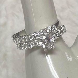 Plata .925 beautiful double ring set NWOT